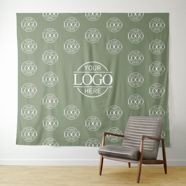 Green Business Logo Step & Repeat Backdrop Banner (In Situ (Horizontal))