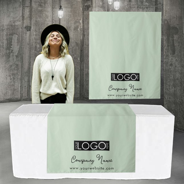 Green Business Logo Table Runner Banner Script Tapestry (Green Business Logo Table Runner Banner Script Tapestry)