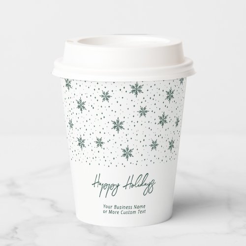 Green  Business Logo Winter Holiday Paper Cups