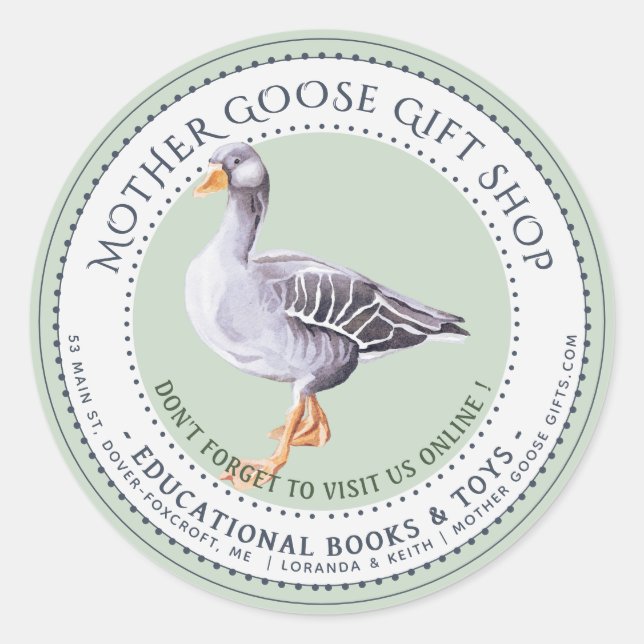 Green Business Mother Goose Bookshop Bookplate (Front)