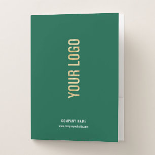 Green Business Presentation Folders with Logo