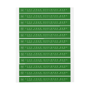 Green Business Return Address Slim Wrap Around Label