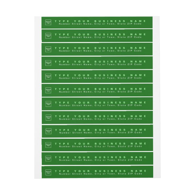 Green Business Return Address Slim Wrap Around Label (Sheet)