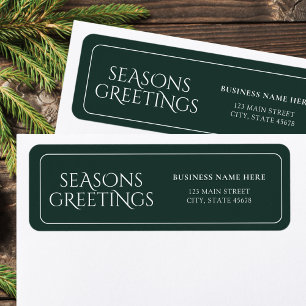 Green Business Seasons Greetings Return Address Label