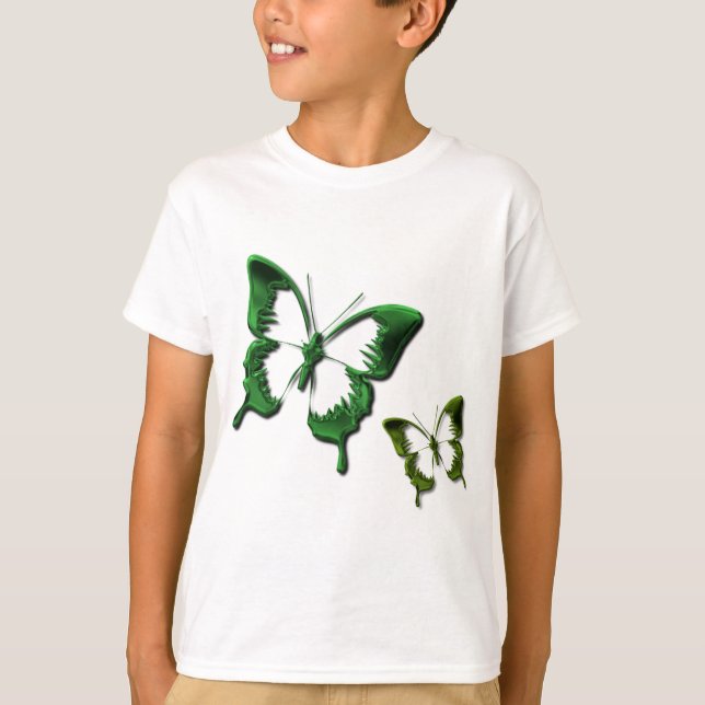 Green Butterflies Children's T-Shirt (Front)