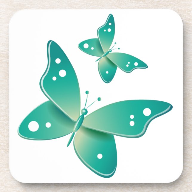 Green Butterflies Coaster (Front)