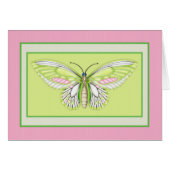 Green Butterfly 3 Animal Theme Blank Greeting Card (Front Horizontal)