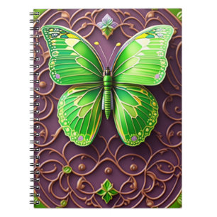 Green Butterfly 3D Optics Notebook