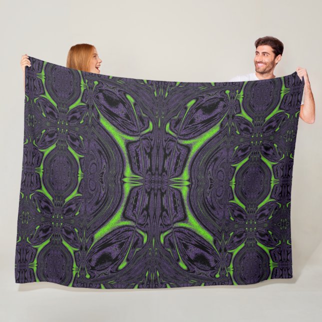 Green ButterFly 5 Fleece Blanket (In Situ)