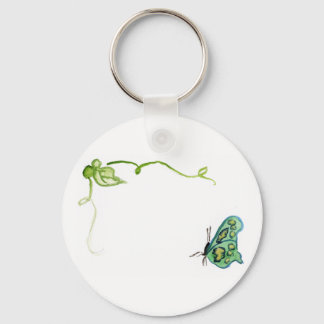 Green Butterfly and Green Vine Charm Keychains