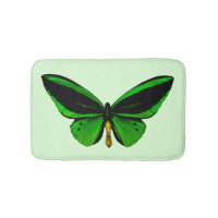 Green Butterfly Bath Mat