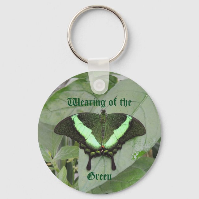 Green Butterfly Beauty Keychain (Front)