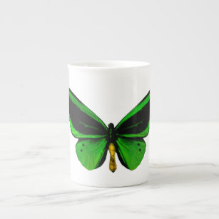 Green Butterfly Bone China Mug