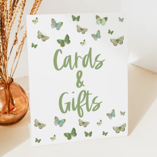 Green Butterfly Cards and Gifts Party Sign