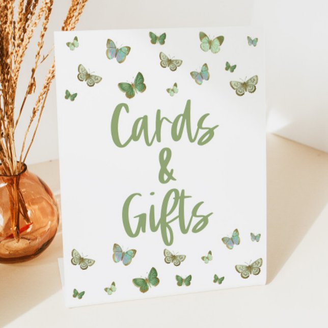 Green Butterfly Cards and Gifts Party Sign (Creator Uploaded)