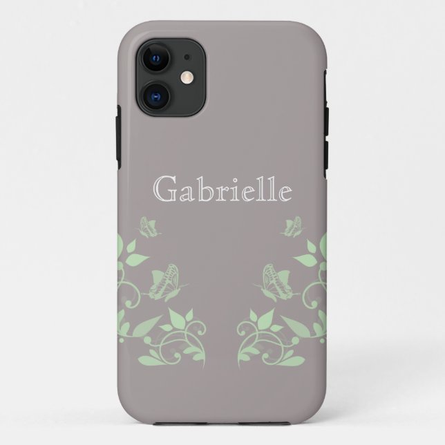 Green Butterfly Floral BT ID iPhone 5 Case (Back)