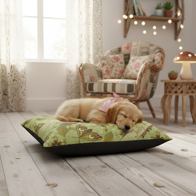 Green Butterfly Floral Custom Pet  Pet Bed (Creator Uploaded)
