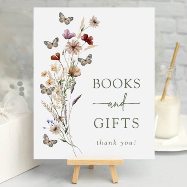 Green Butterfly Gifts Baby Shower Poster (Sage Green Butterfly Gifts Baby Shower Poster by Painted Paperie
)