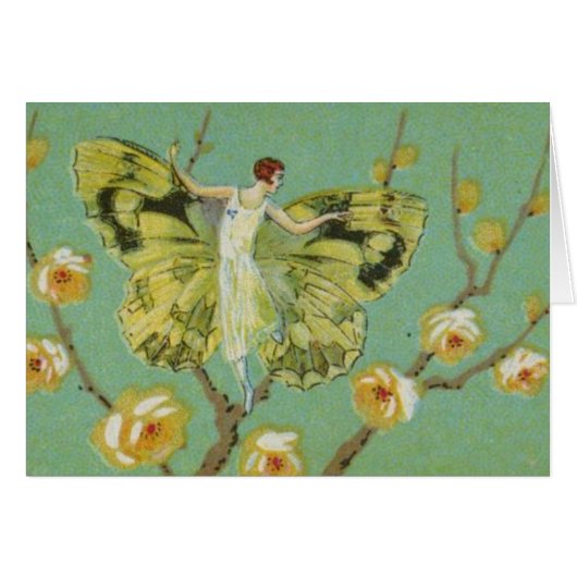 Green Butterfly Girl Cards (Front Horizontal)