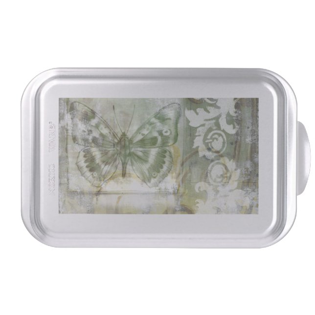 Green Butterfly Inset with Ironwork Gate Cake Pan (Front)