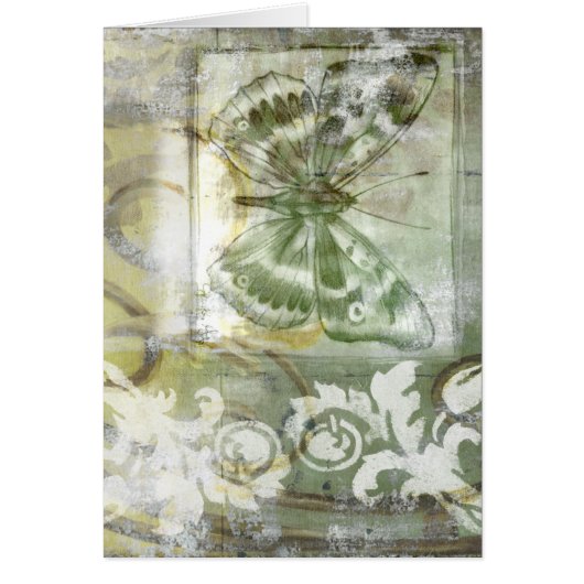 Green Butterfly Inset with Ironwork Gate Cards (Front)