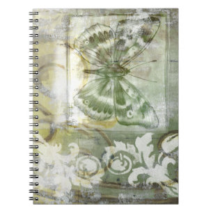Green Butterfly Inset with Ironwork Gate Notebook