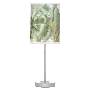 Green Butterfly Inset with Ironwork Gate Table Lamp