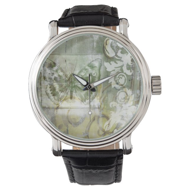 Green Butterfly Inset with Ironwork Gate Watch (Front)
