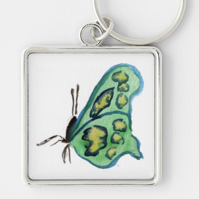Green Butterfly Keychain Pendant (Front)