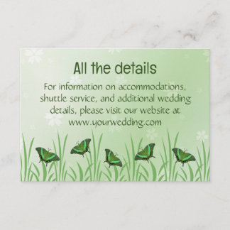 Green butterfly on light green  -  enclosure card