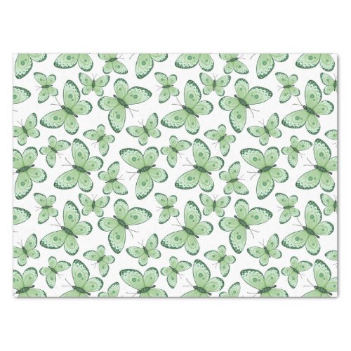 Green Butterfly Pattern Tissue Paper