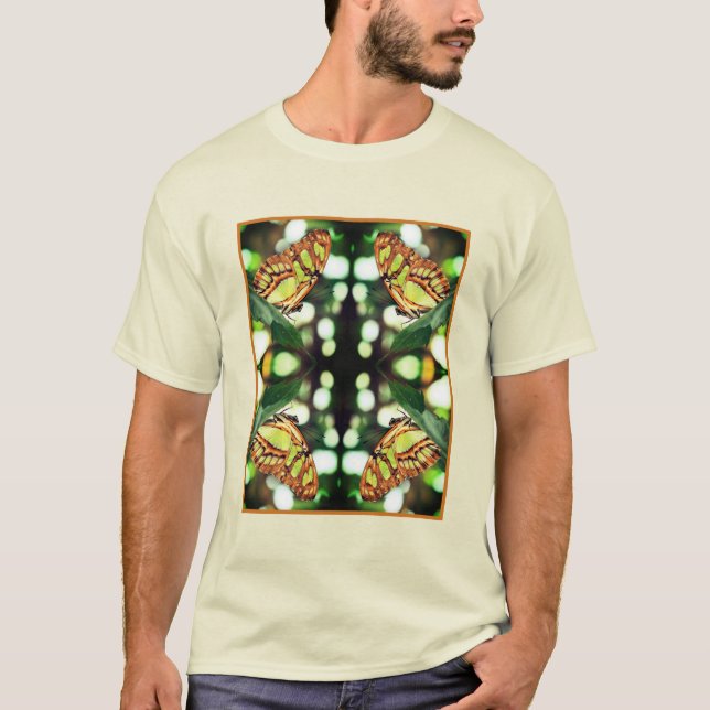 Green Butterfly Posing Abstract  T-Shirt (Front)