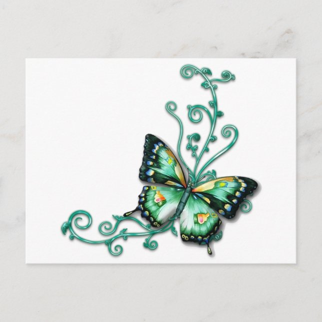 green butterfly postcard (Front)