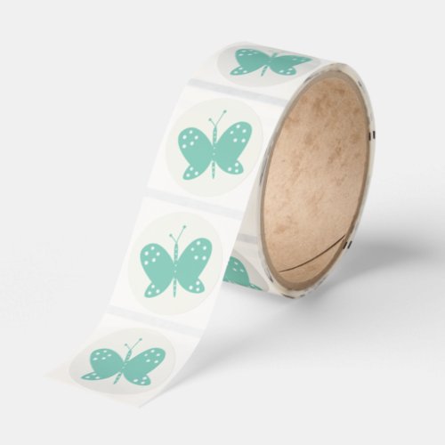 Green Butterfly Stickers Roll