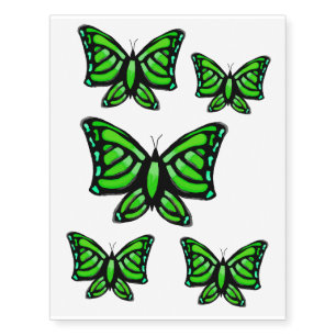 Green butterfly temporary tattoos