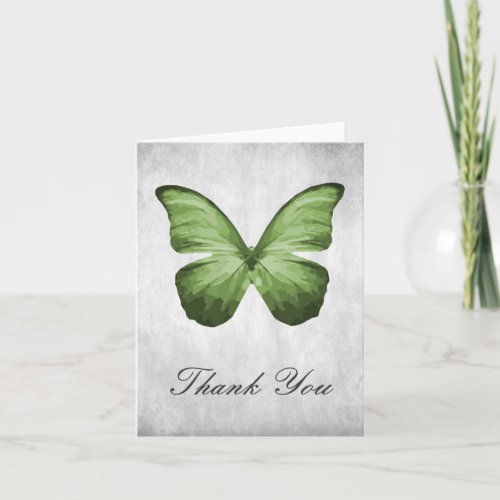 Green Butterfly Thank You Card