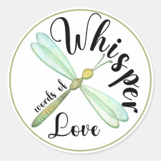 Green Butterfly Whisper Words of Love Classic Round Sticker