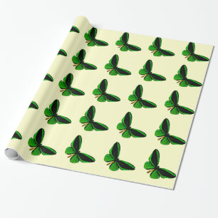 Green Butterfly Wrapping Paper