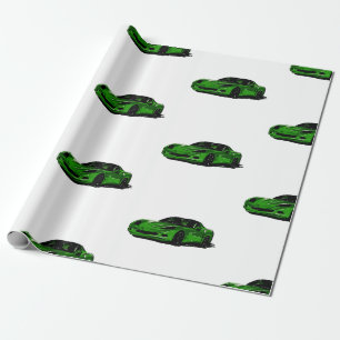 Green C6 Corvette Wrapping Paper 