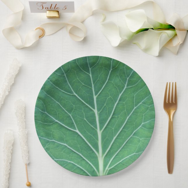 Green Cabbage Leaf 0933 Paper Plates (Wedding)