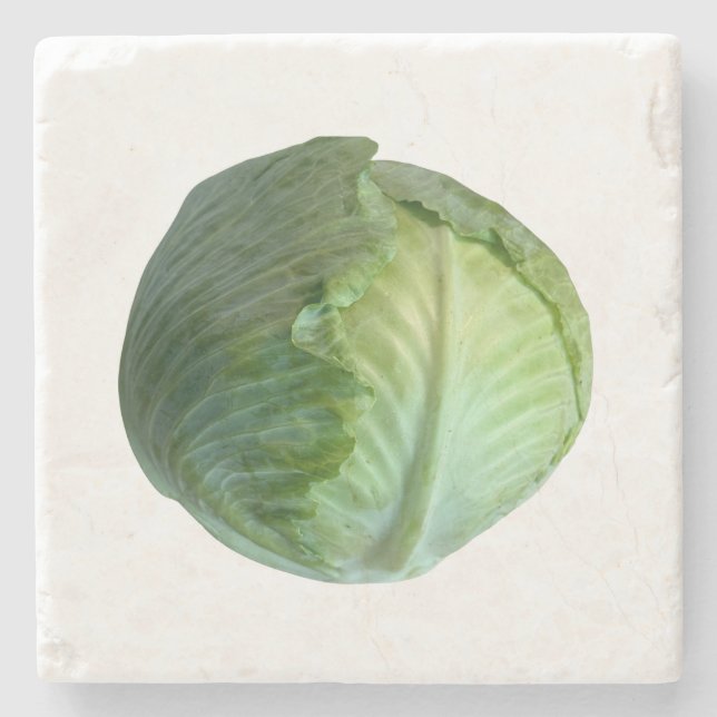 Green Cabbage Stone Coaster (Front)