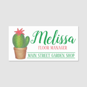 Green Cactus Houseplant Garden Center Potted Plant Name Tag