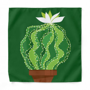 Green cactus: natural abstract motif. bandana