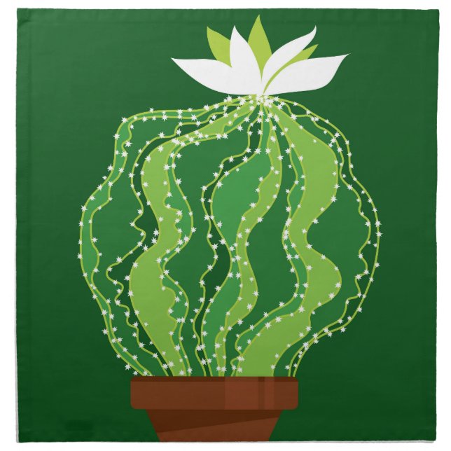 Green cactus: natural abstract motif. cloth napkin (Front)