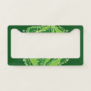 Green cactus: natural abstract motif. license plate frame