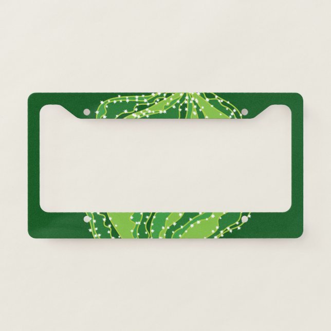 Green cactus: natural abstract motif. license plate frame (Front)