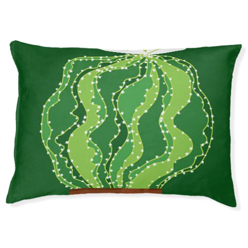 Green cactus natural abstract motif pet bed