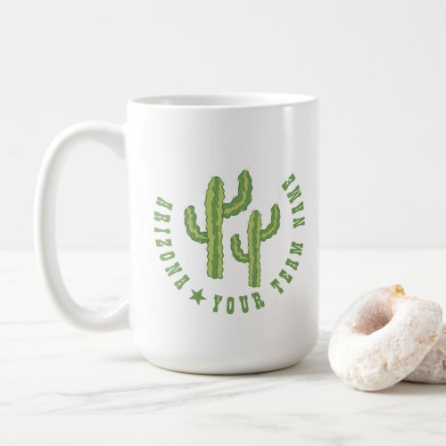 Green Cactus Personalized Team Name Coffee Mug