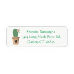 Green Cactus Pink Flower Brown Love Heart Label at Zazzle