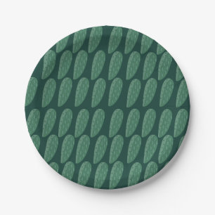 Green Cactus Plant Paper Plates